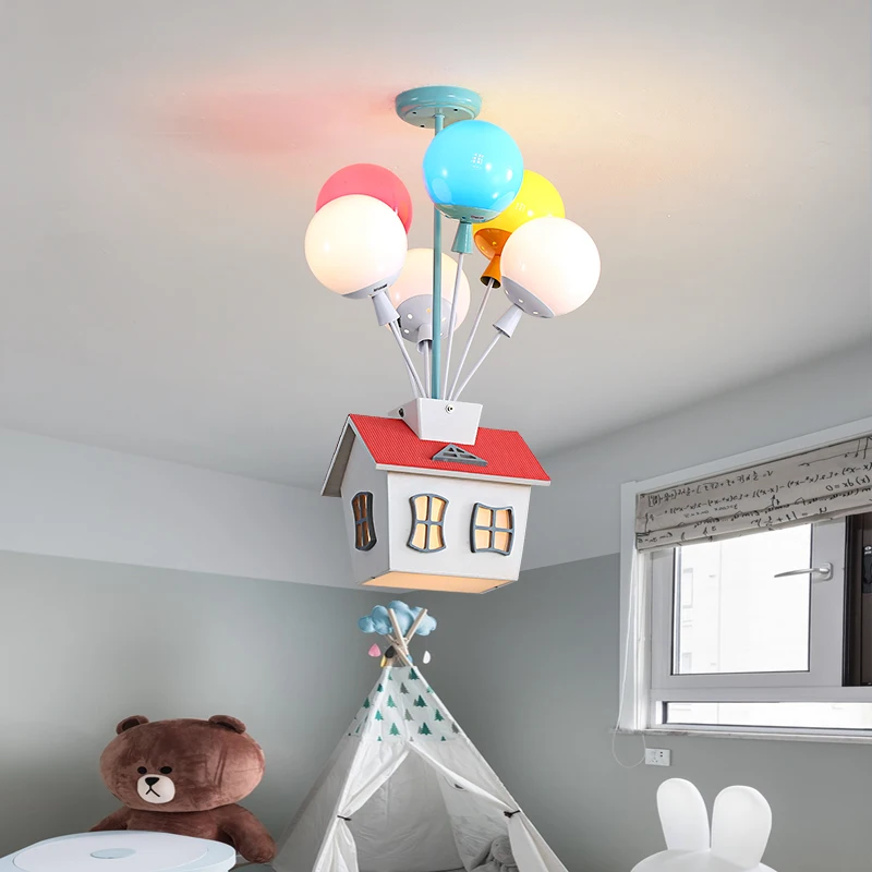 Baby Nursery Chandelier - 2026 Colorful Balloon House Wooden Chandelier