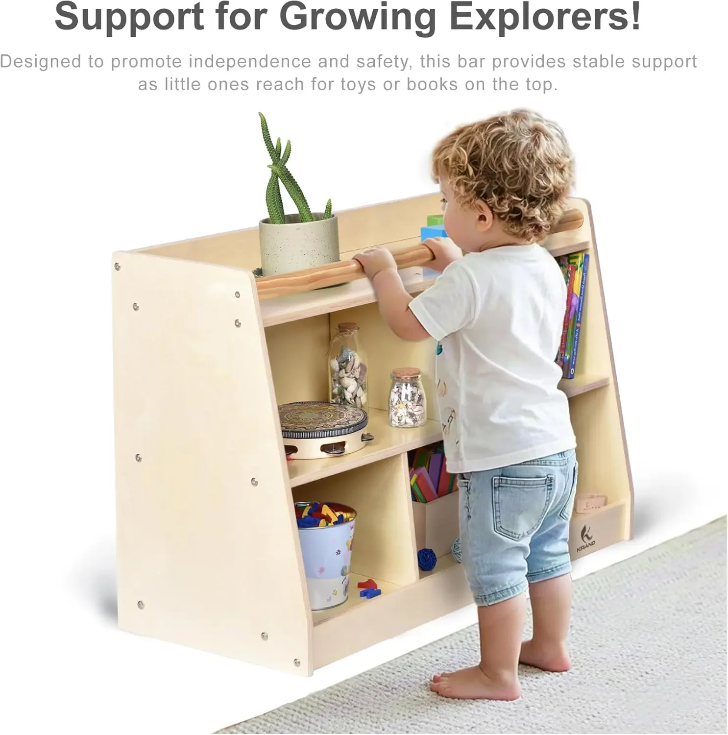 Baby Nursery Shelf - Montessori Toddler Shelf, Baby Storage Organizer