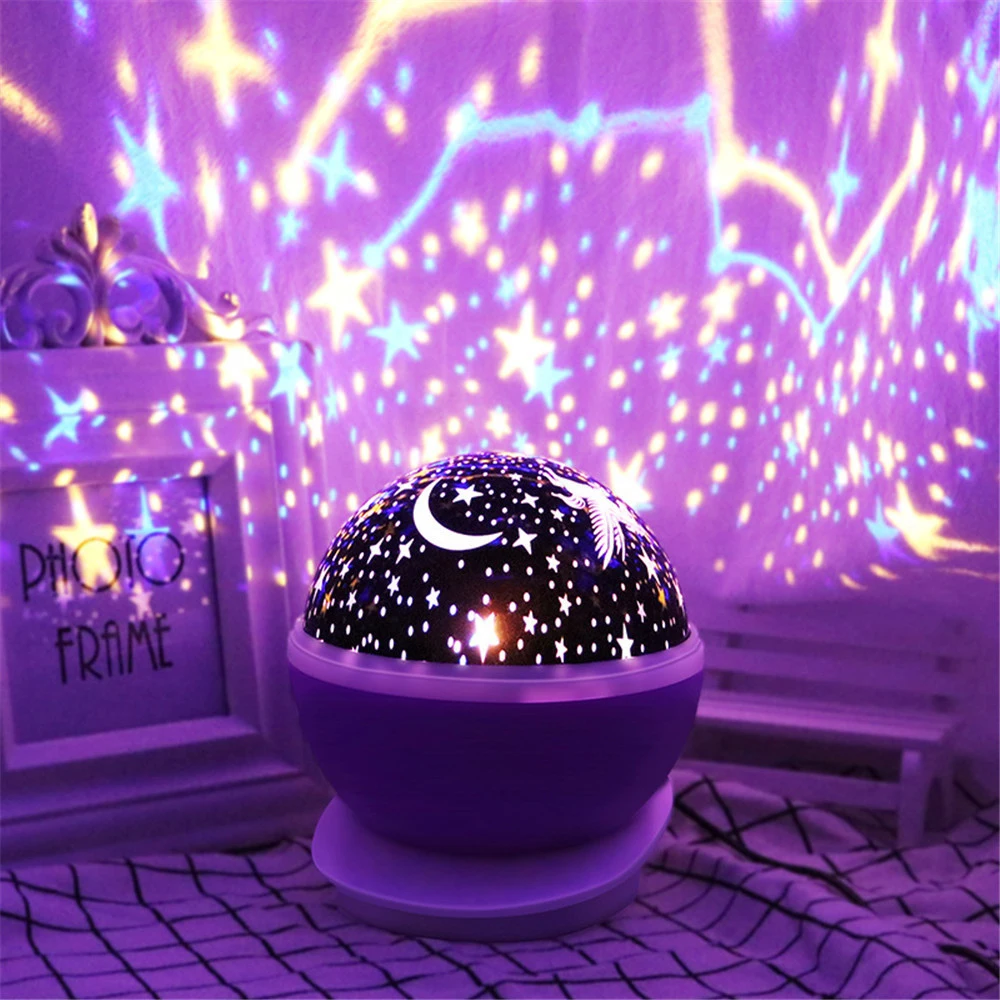 Baby Nursery Table Lamp - Night Lamp Projector Starry Sky Night