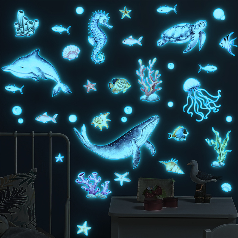 Baby Nursery Stickers - Luminous Ocean Animal Wall Sticker For