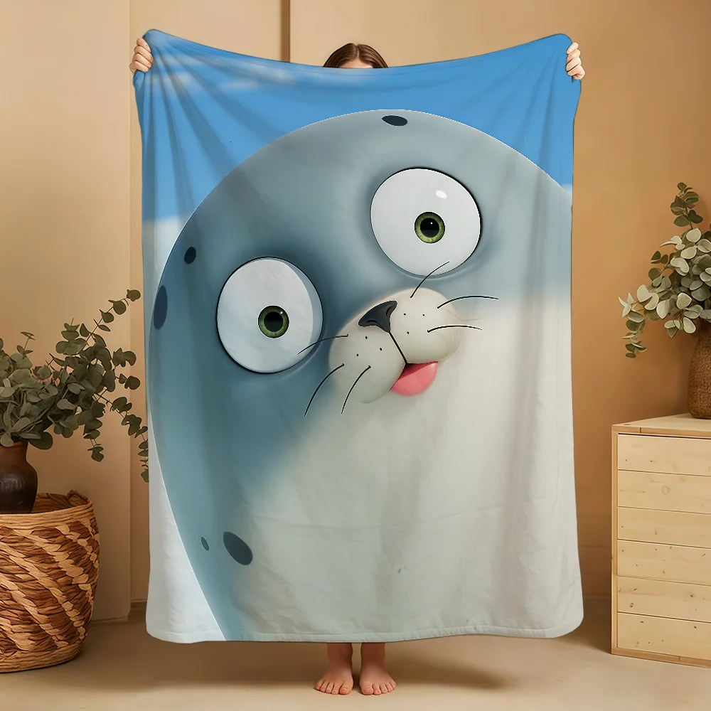 Baby Nursery Animal Theme - Cute Cartoon Baby Animals Throw Blanket