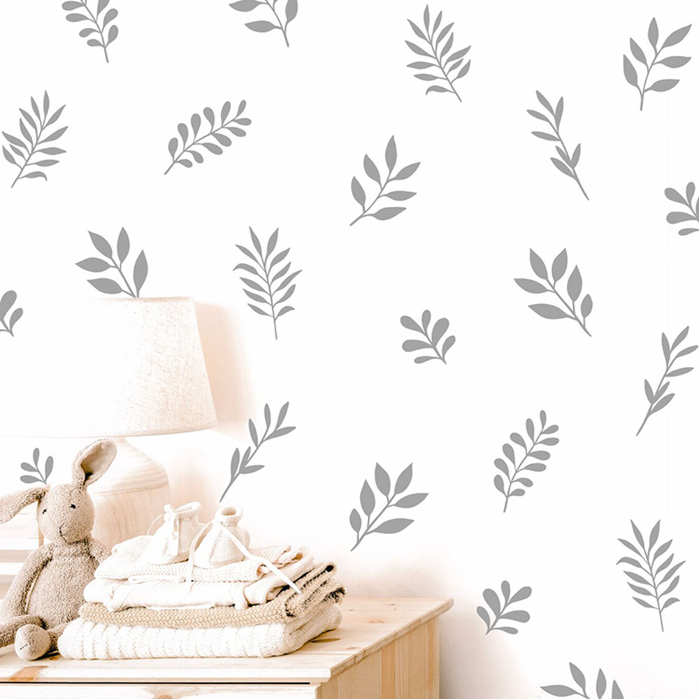 Baby Nursery Stickers - 41 Chiếc Thực Vật Lá Dán