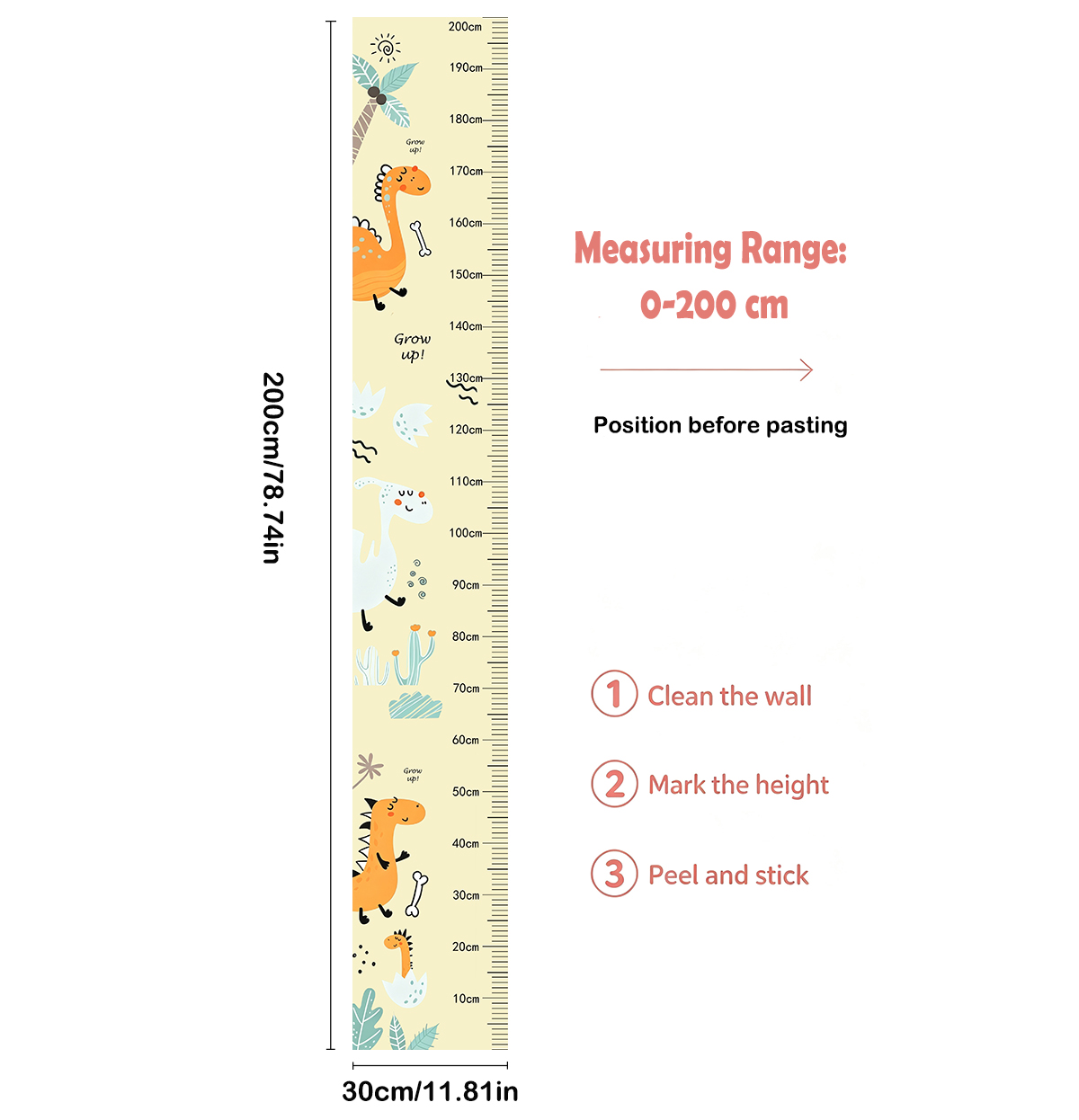 Cartoon Cactus Dinosaur Height - đánh giá và giá Growth Chart Ruler