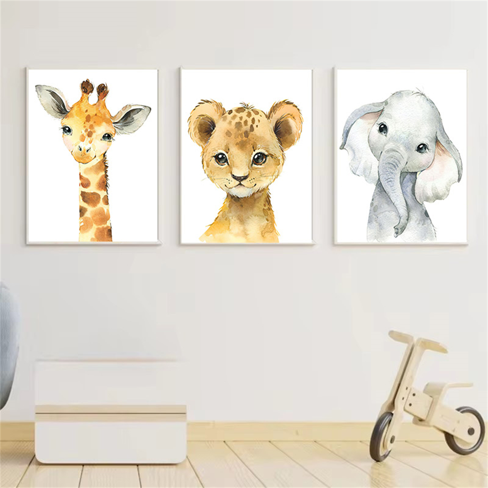 Safari Nursery Decor Set of 3  - đánh giá và giá Baby Nursery Animal Pictures