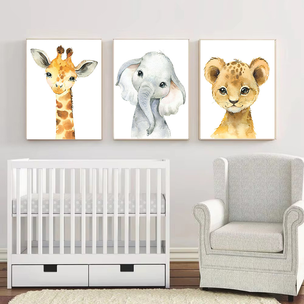 Safari Nursery Decor Set of 3  - đánh giá và giá Baby Nursery Animal Pictures