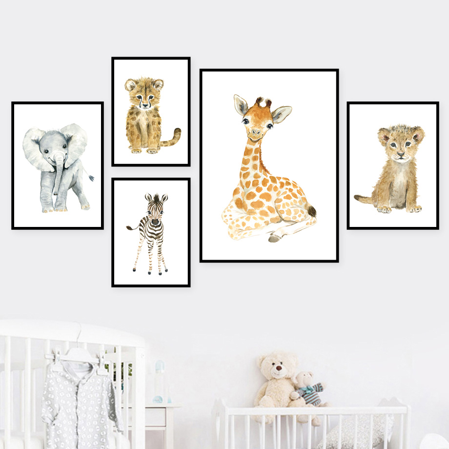 Elephant Fox Zebra Giraffe Leo - đánh giá và giá Baby Nursery Animal Pictures