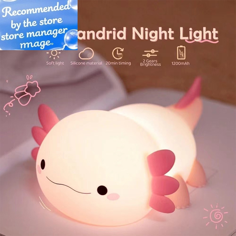 Cute Axolotl Night Light Silic - đánh giá và giá Baby Nursery Table Lamp