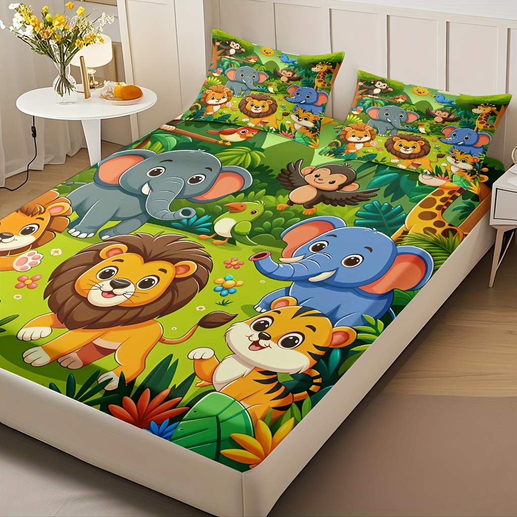 Animal Kingdom Themed Fitted S - đánh giá và giá Baby Nursery Animal Theme