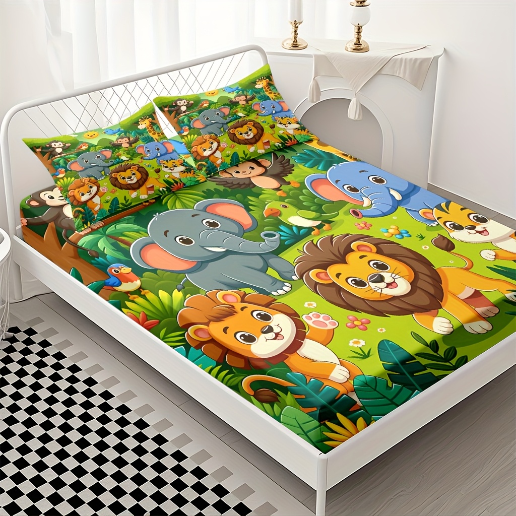 Animal Kingdom Themed Fitted S - đánh giá và giá Baby Nursery Animal Theme