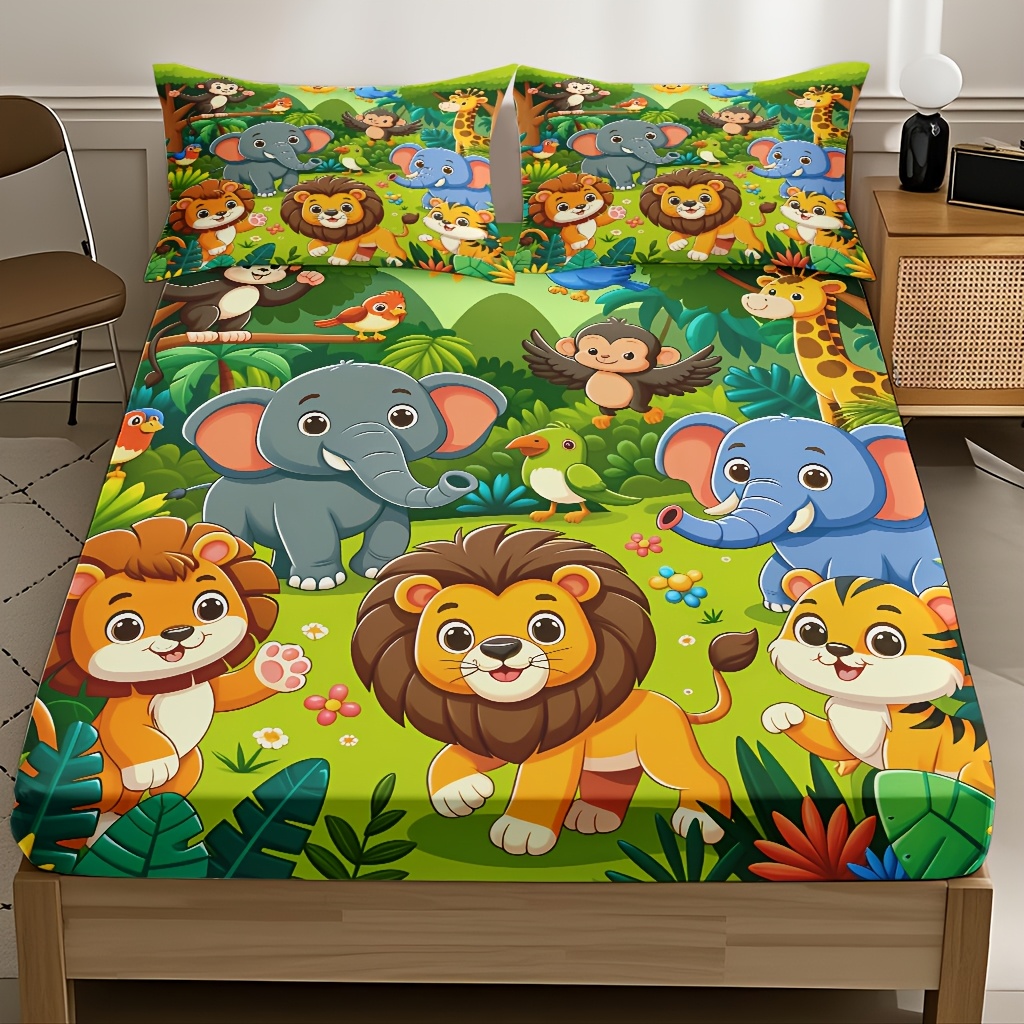 Animal Kingdom Themed Fitted S - đánh giá và giá Baby Nursery Animal Theme