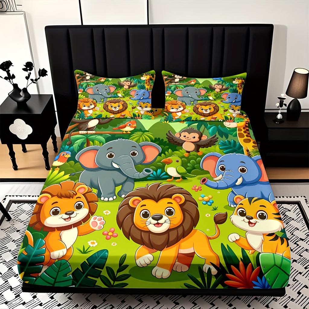 Animal Kingdom Themed Fitted S - đánh giá và giá Baby Nursery Animal Theme