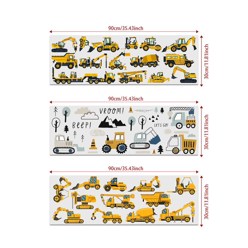 Cartoon Excavator Engineering  - đánh giá và giá Baby Nursery Wallpaper