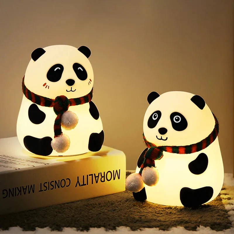 Cute Panda Night Light Silicon - đánh giá và giá Baby Nursery Table Lamp