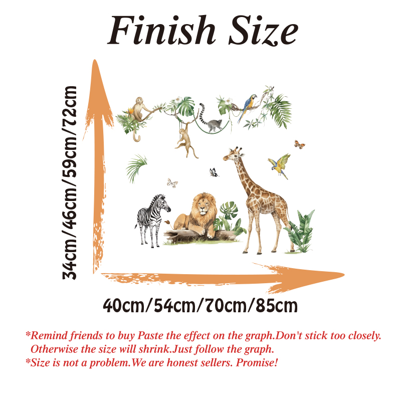 Large Jungle Animal Tropical L - đánh giá và giá Baby Nursery Wallpaper