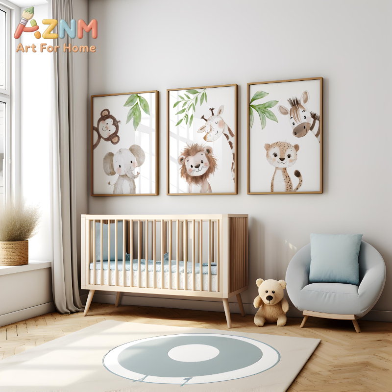 1Pc/3Pcs Safari Animal Nursery - đánh giá và giá Baby Nursery Animal Theme