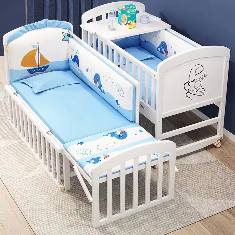 Wood Baby Crib With Mosquito N - đánh giá và giá Baby Nursery Sale