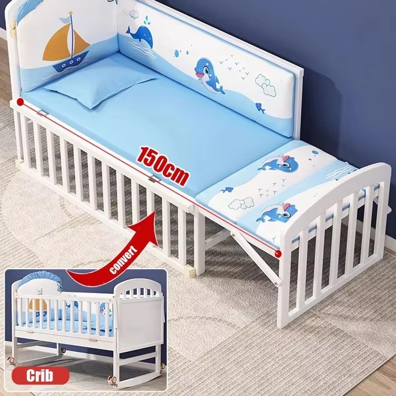Wood Baby Crib With Mosquito N - đánh giá và giá Baby Nursery Sale