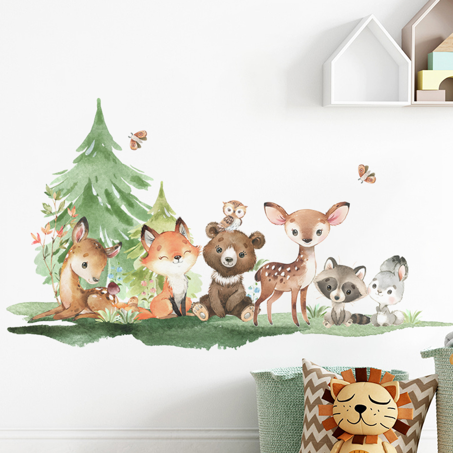 Forest Animals Theme Bear Deer - đánh giá và giá Baby Nursery Animal Theme