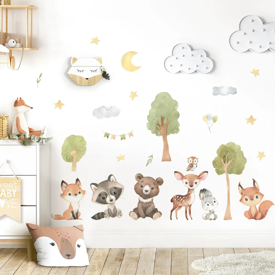 Forest Animals Theme Bear Deer - đánh giá và giá Baby Nursery Animal Theme