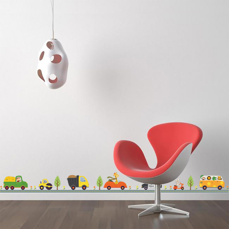 Cartoon Animals Car Wall Stick - đánh giá và giá Baby Nursery Wallpaper