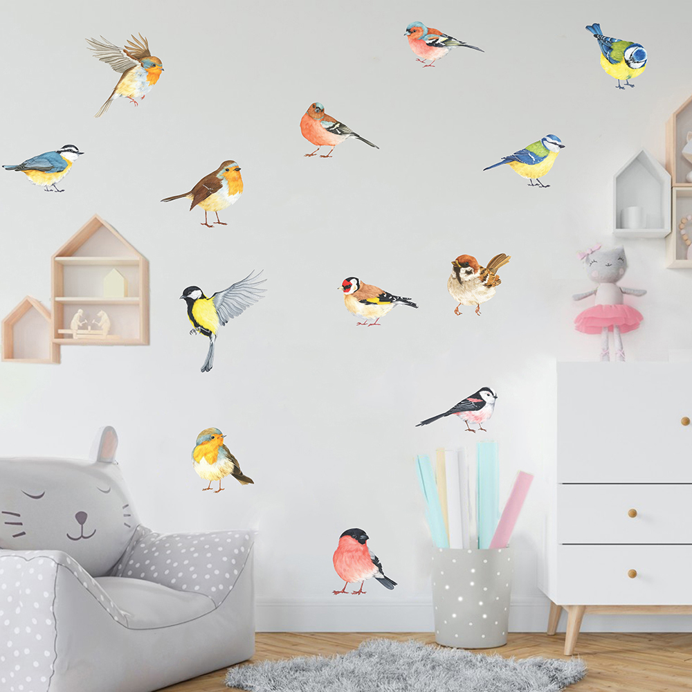 13pcs Little Birds Wall Sticke - đánh giá và giá Baby Nursery Wallpaper