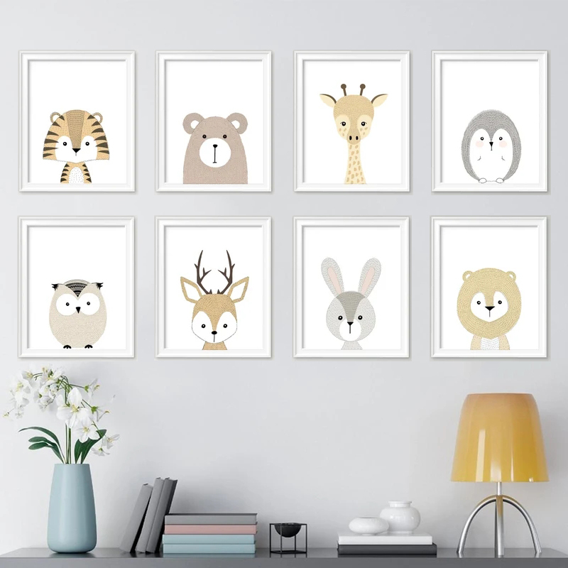 Woodland Cute Animal Cartoon F - đánh giá và giá Baby Nursery Animal Pictures