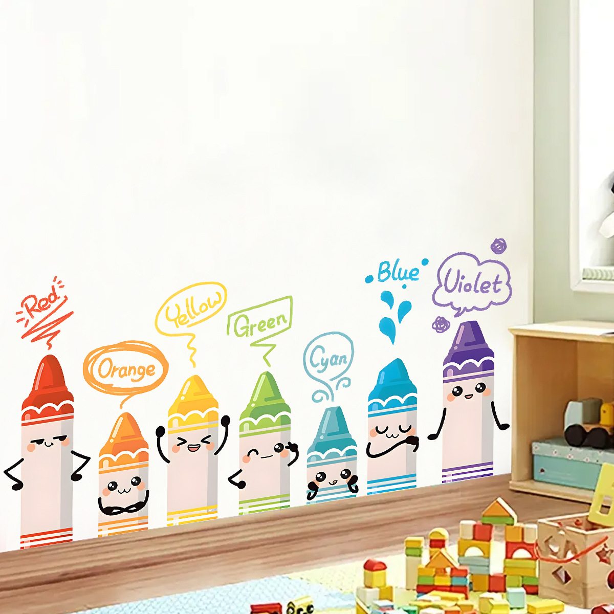 Cartoon Cute Colorful Crayon P - đánh giá và giá Baby Nursery Wallpaper
