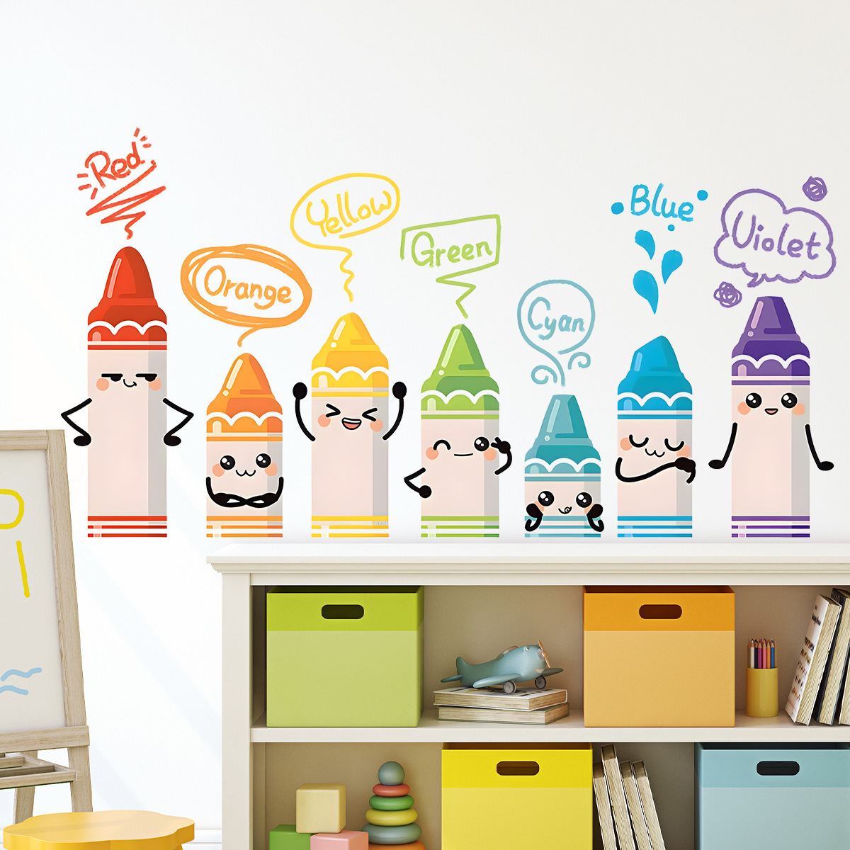 Cartoon Cute Colorful Crayon P - đánh giá và giá Baby Nursery Wallpaper