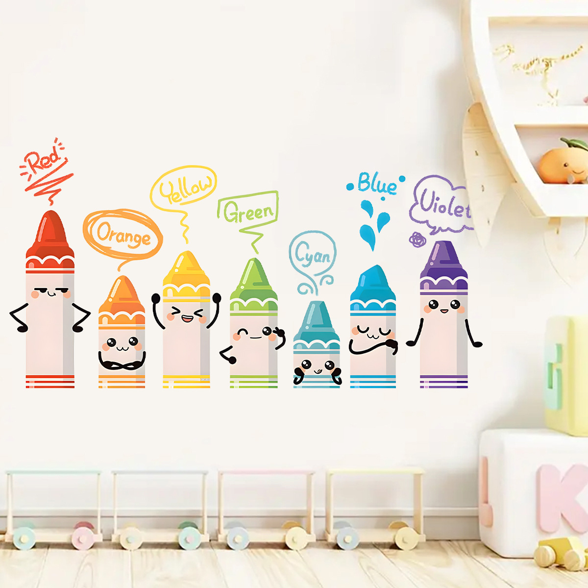 Cartoon Cute Colorful Crayon P - đánh giá và giá Baby Nursery Wallpaper