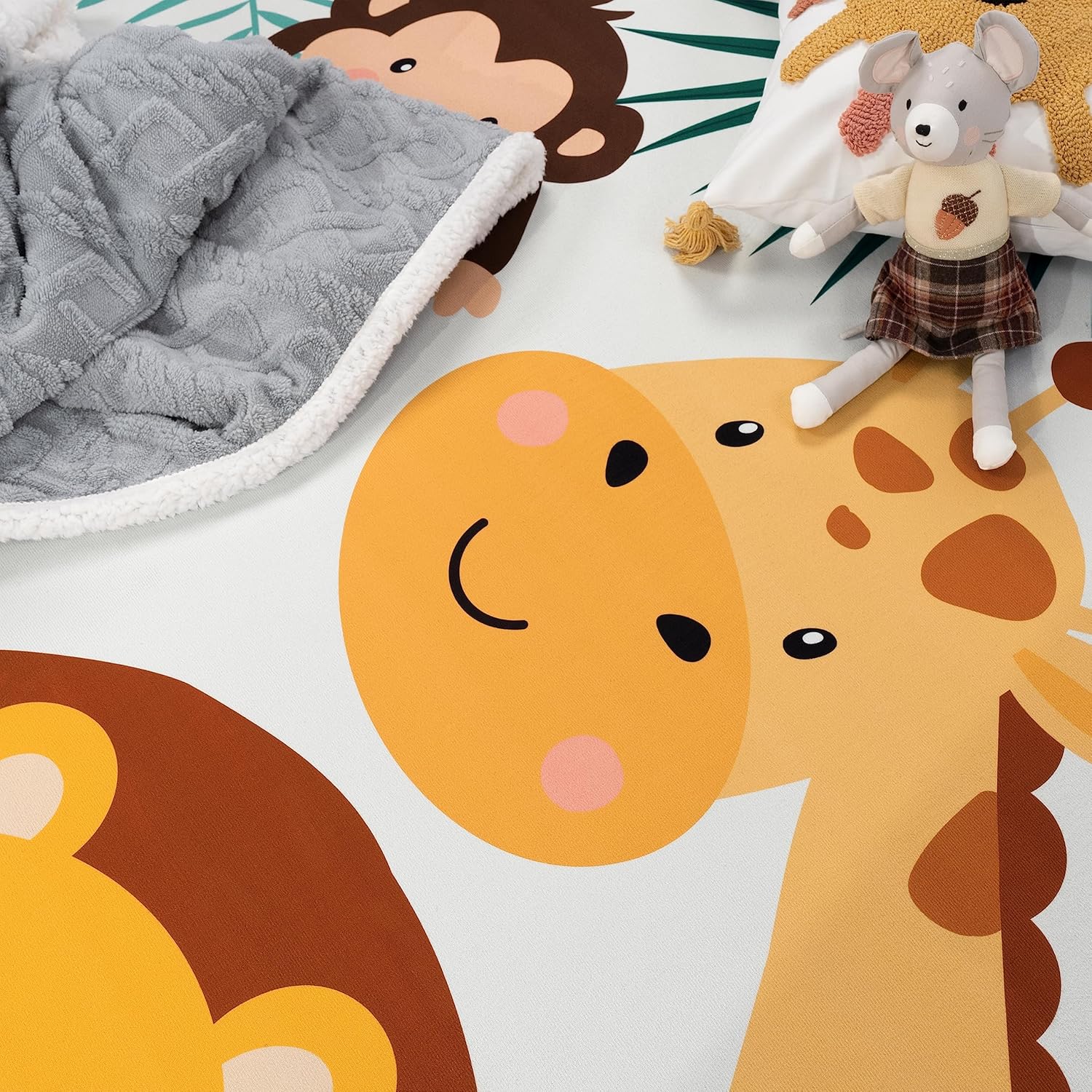 Soft Round Jungle Animal Print - đánh giá và giá Baby Nursery Animal Theme