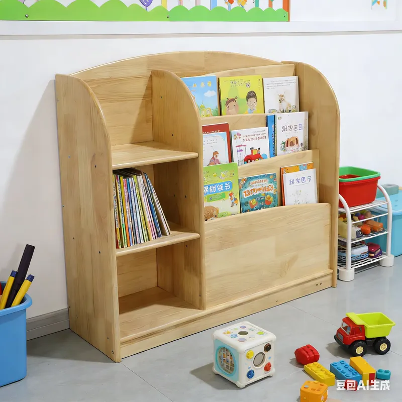 Solid Wood Kids Storage Cabine - đánh giá và giá Baby Nursery Shelf