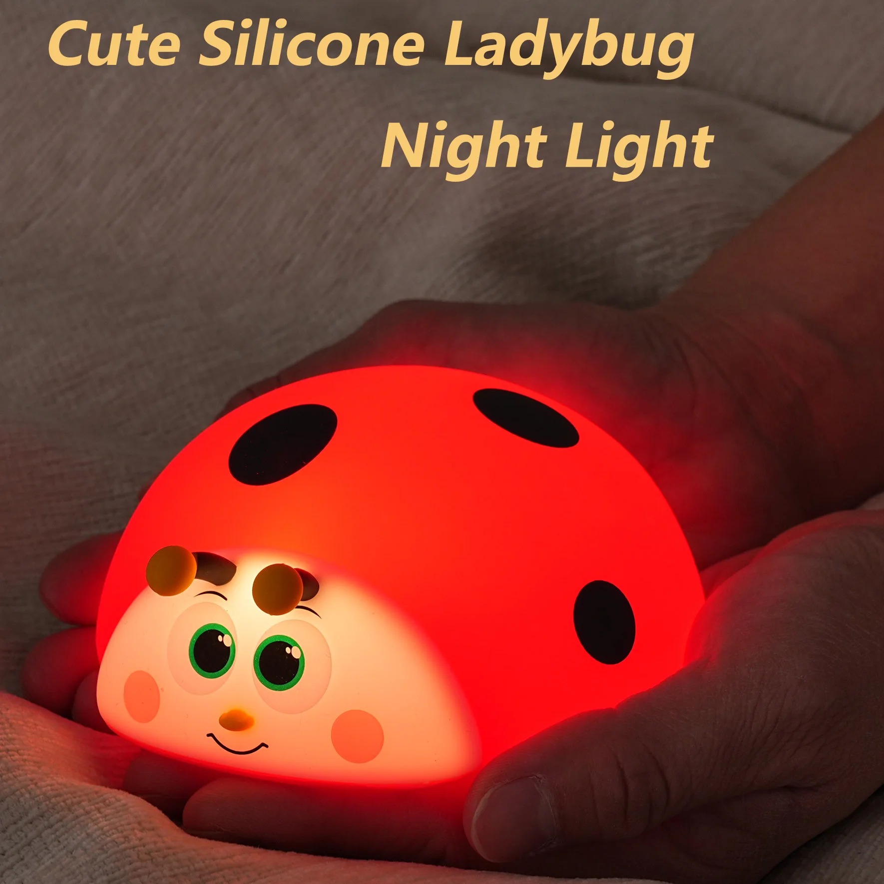 Cute Ladybug Silicone Night Li - đánh giá và giá Baby Nursery Table Lamp