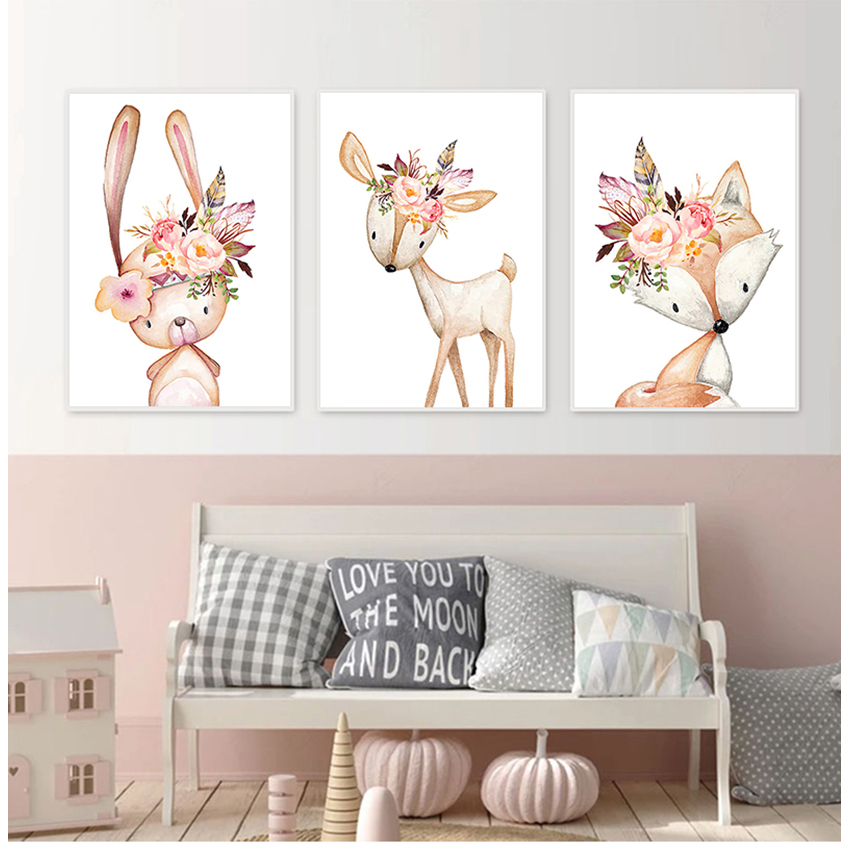 Phòng Bé Nghệ Thuật Treo Tường - đánh giá và giá Baby Nursery Animal Pictures
