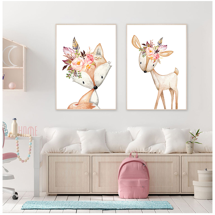 Phòng Bé Nghệ Thuật Treo Tường - đánh giá và giá Baby Nursery Animal Pictures