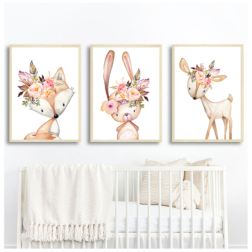 Phòng Bé Nghệ Thuật Treo Tường - đánh giá và giá Baby Nursery Animal Pictures