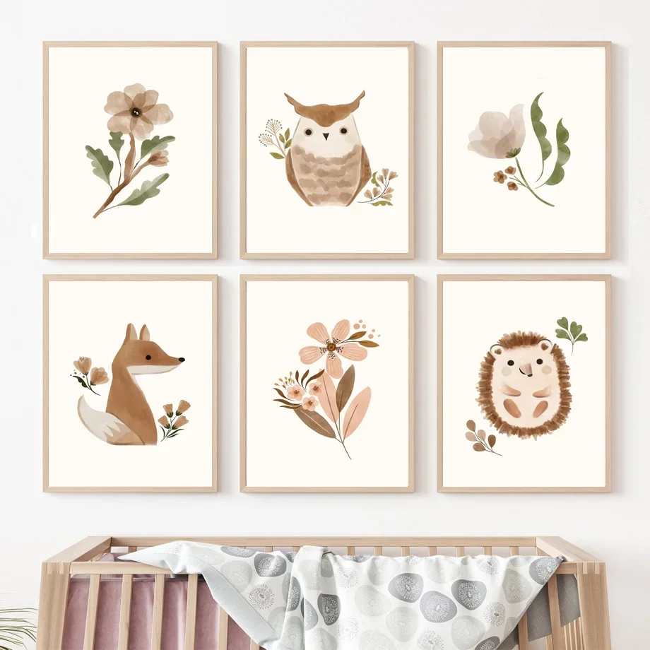 Woodland Nursery Wall Art  Squ - đánh giá và giá Baby Nursery Animal Theme