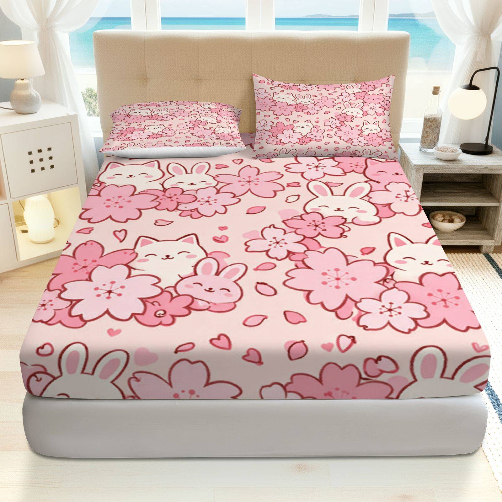 Sakura Rabbit Cat Bedding Set, - đánh giá và giá Baby Nursery Home