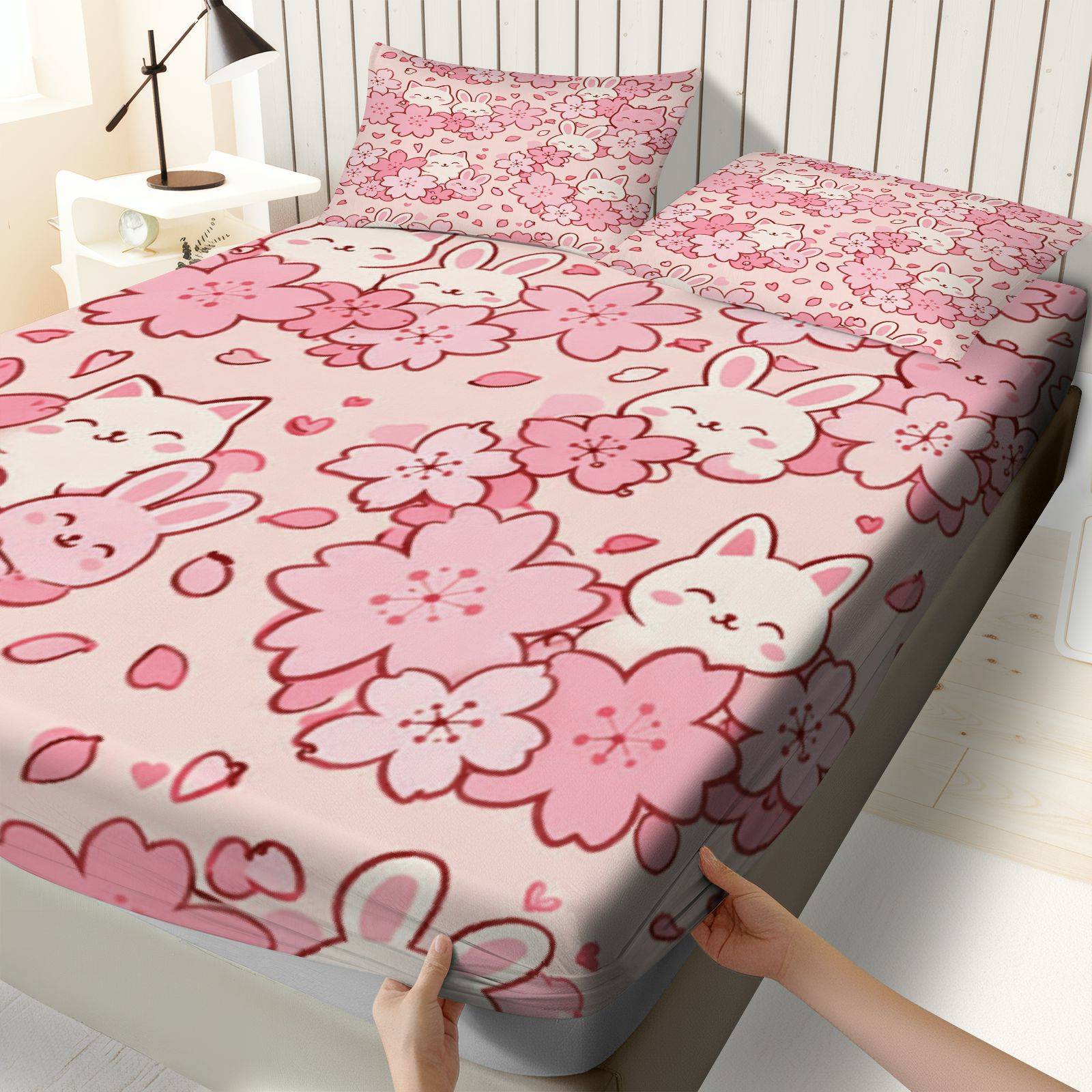 Sakura Rabbit Cat Bedding Set, - đánh giá và giá Baby Nursery Home