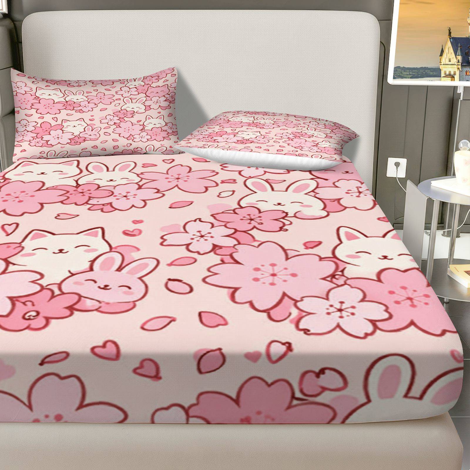 Sakura Rabbit Cat Bedding Set, - đánh giá và giá Baby Nursery Home