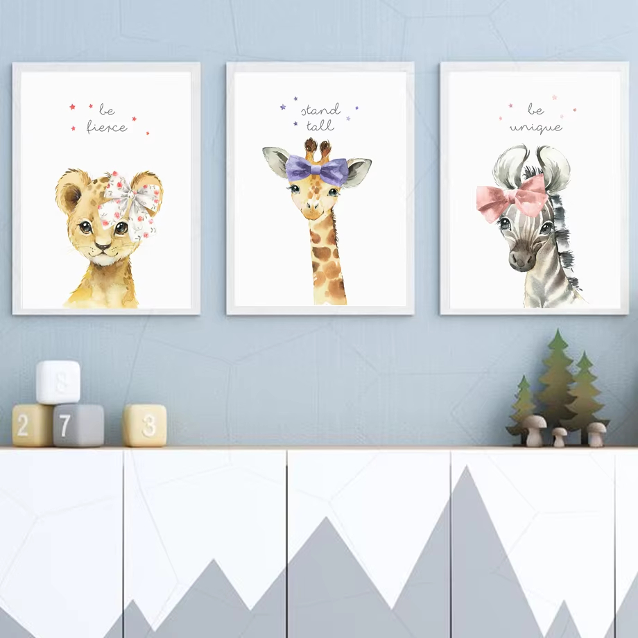 Lion Zebra Giraffe Elephant Hi - đánh giá và giá Baby Nursery Animal Pictures