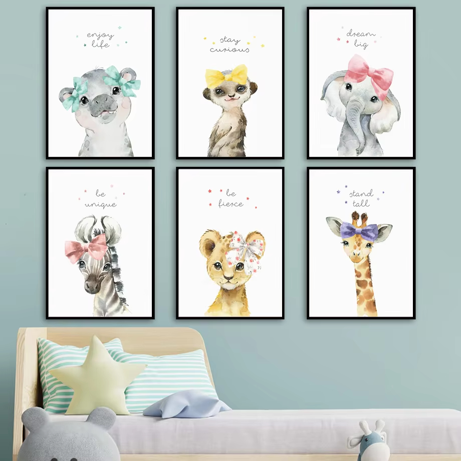 Lion Zebra Giraffe Elephant Hi - đánh giá và giá Baby Nursery Animal Pictures