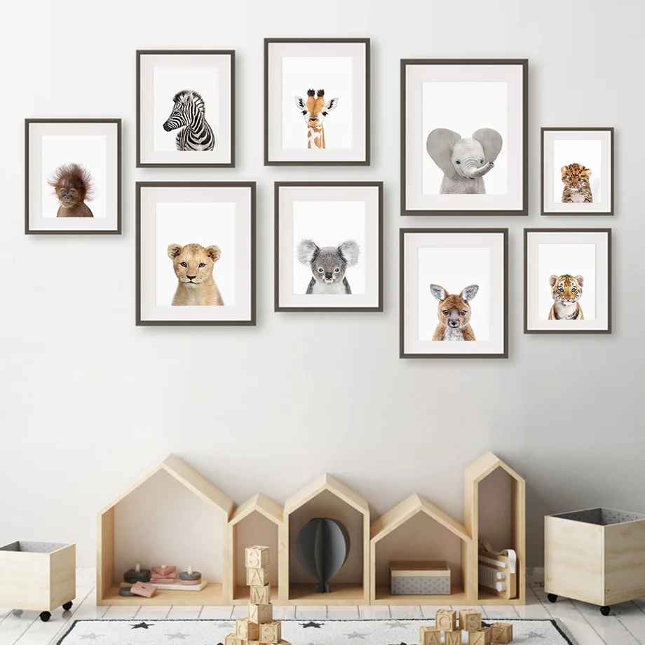 1pc frameless Canvas Painting  - đánh giá và giá Baby Nursery Animal Pictures