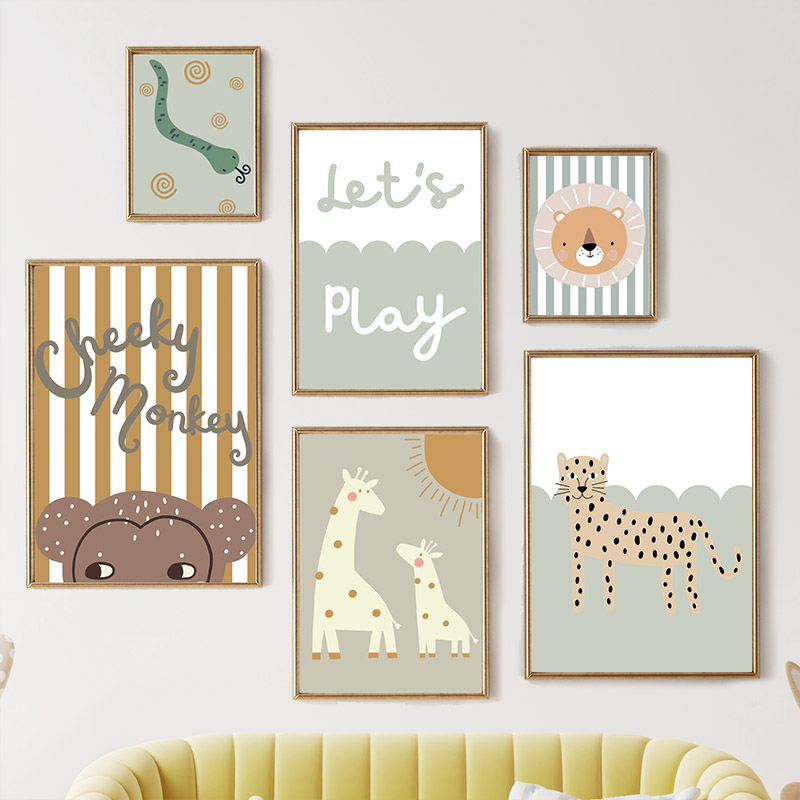 Cartoon Giraffe Leopard Lion M - đánh giá và giá Baby Nursery Animal Pictures