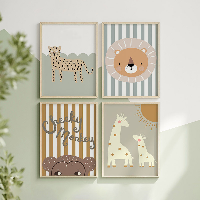 Cartoon Giraffe Leopard Lion M - đánh giá và giá Baby Nursery Animal Pictures