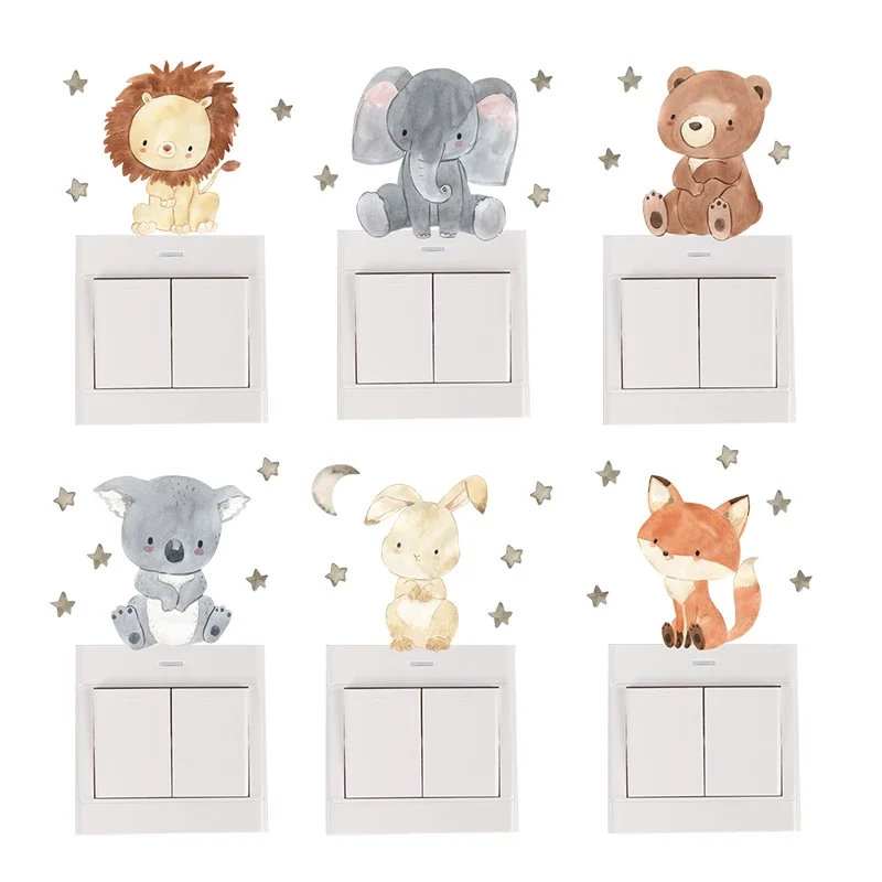 1/2/4/6set Cartoon Animals Wal - đánh giá và giá Baby Nursery Stickers